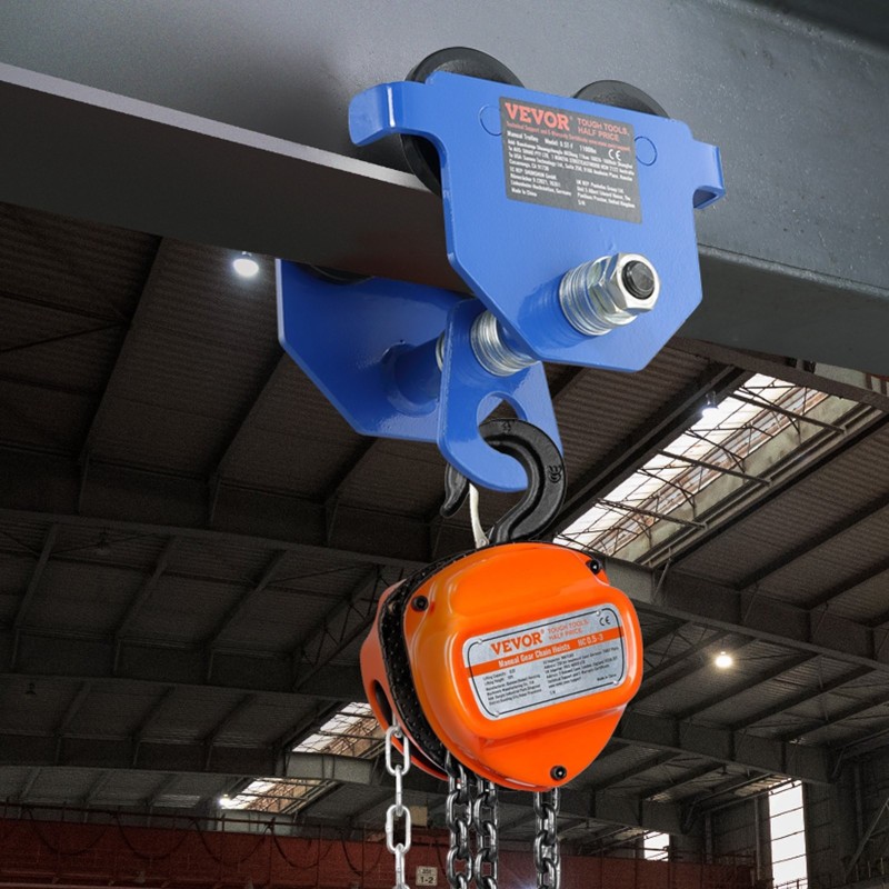 Manuaalinen palkkivaunu seosteräksestä 0,5 t kantavuus säädettävä laipan leveys 63,5–139,7 mm