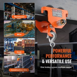 Manuaalinen ripustusvaunu seosteräs 1 t kantavuus kaksipyöräinen säädettävä leveys 63,5–203,2 mm