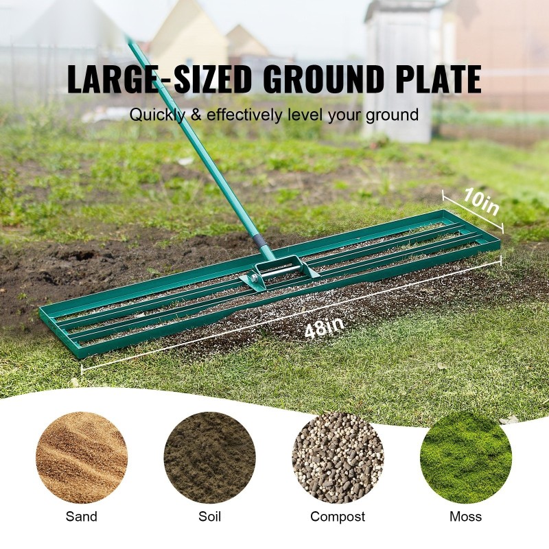 Nurmen tasoitusharja alumiinilevy 121,9×25,4 cm täyshitsattu teräsvarsi 198,1 cm