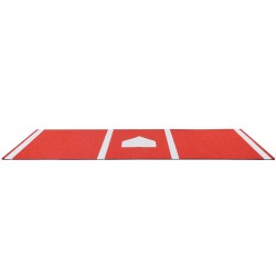Lyöntimatto baseballille ja softballille 300x116cm PP-tekonurmi 5mm EVA-pohja punainen