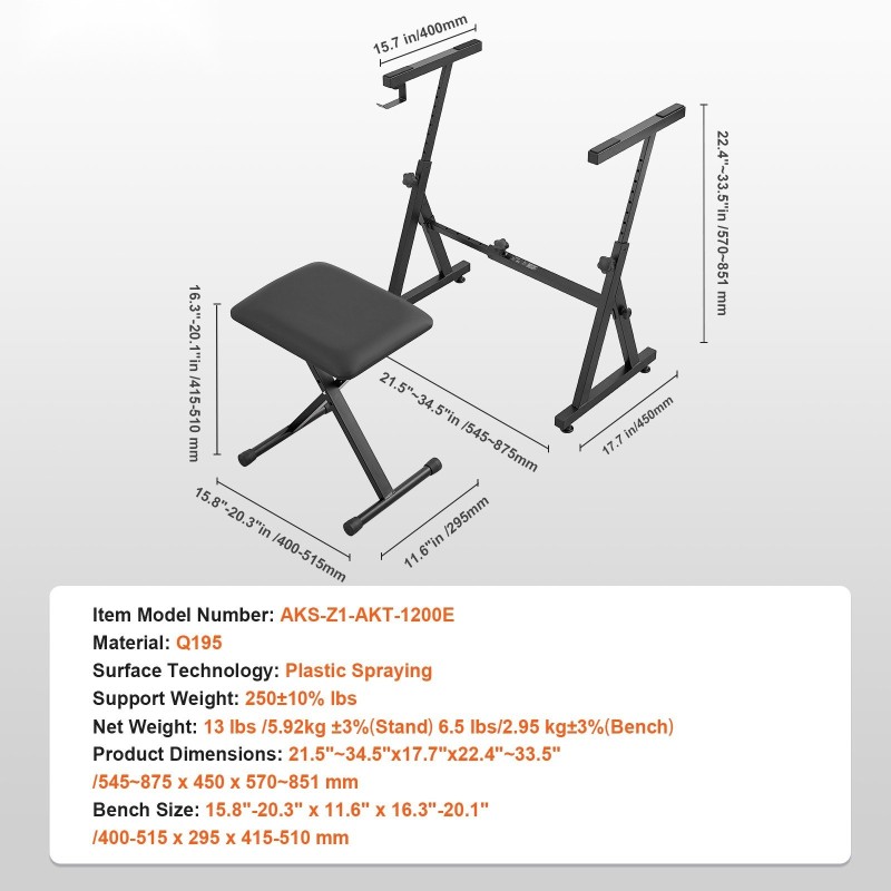 Pianokoskettimien teline ja säädettävä penkki Z-mallinen 54–88-koskettimille kantokyky 250 paunaa pyörillä
