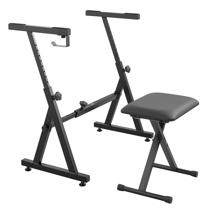 Pianokoskettimien teline ja säädettävä penkki Z-mallinen 54–88-koskettimille kantokyky 250 paunaa pyörillä