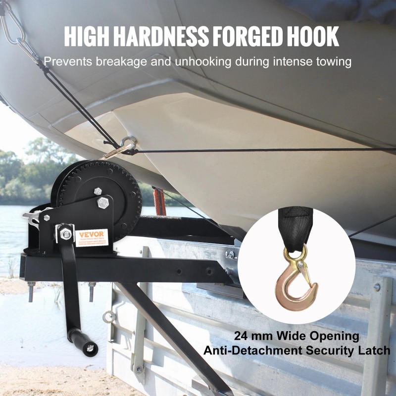 Käsivinssi 725,7 kg vetokyky 1005,8 cm polyesterihihna kaksisuuntainen räikkä veneille ja peräkärryihin