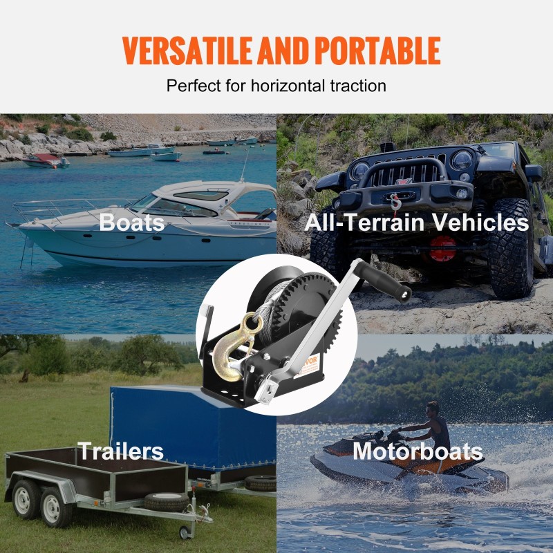 Käsivinssi 1587 kg vetokyky 10 m teräsvaijerilla kaksisuuntainen räikkä kaksinopeuksinen