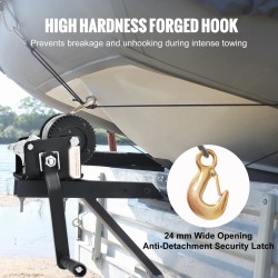 Käsivinssi 362,9 kg vetokyky 1005,8 cm teräsvaijerilla kaksisuuntainen räikkä perävaunuun