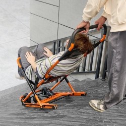 Manuaalinen porrastuoli alumiiniseosrungolla kokoontaitettava 159 kg kantavuus neljällä pyörällä evakuointiin ja siirtoihin