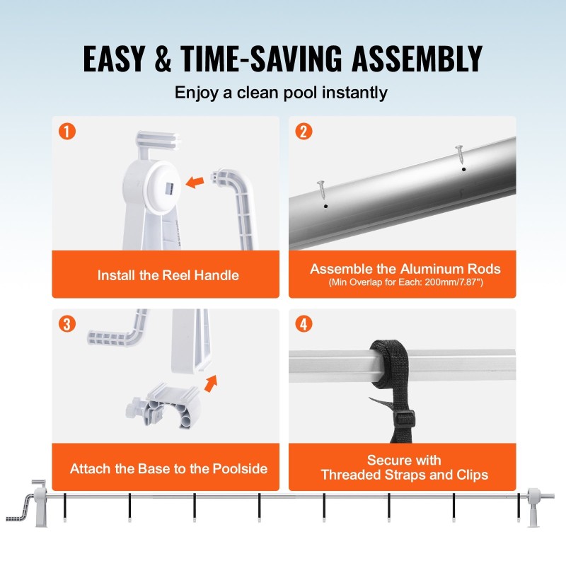 Allaspeitteen kela alumiinirunkoinen muoviosilla sääkestävä sopii 3–20 jalan altaisiin