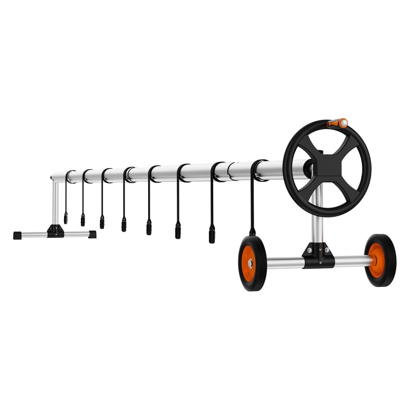 Alumiininen allaspeitteen kelarulla säädettävä 5–22 jalan leveydelle kumipyörillä ja hiekkasäkeillä