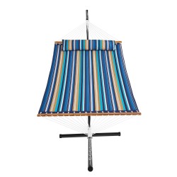 Pehmustettu puuvillariippumatto kahdelle tilava makuupinta 217 kg jauhemaalattu teräsrunko