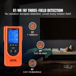 Kolmitoiminen EMF-mittari EF MF RF 5Hz–3.5GHz ladattava LCD-näytöllä
