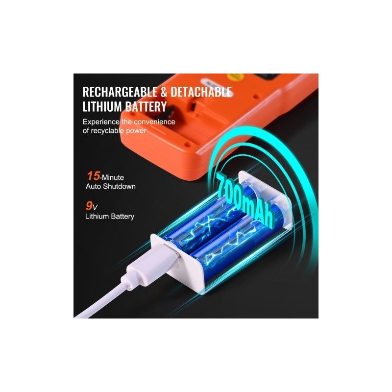 Kolmitoiminen EMF-mittari EF MF RF 5Hz–3.5GHz ladattava LCD-näytöllä
