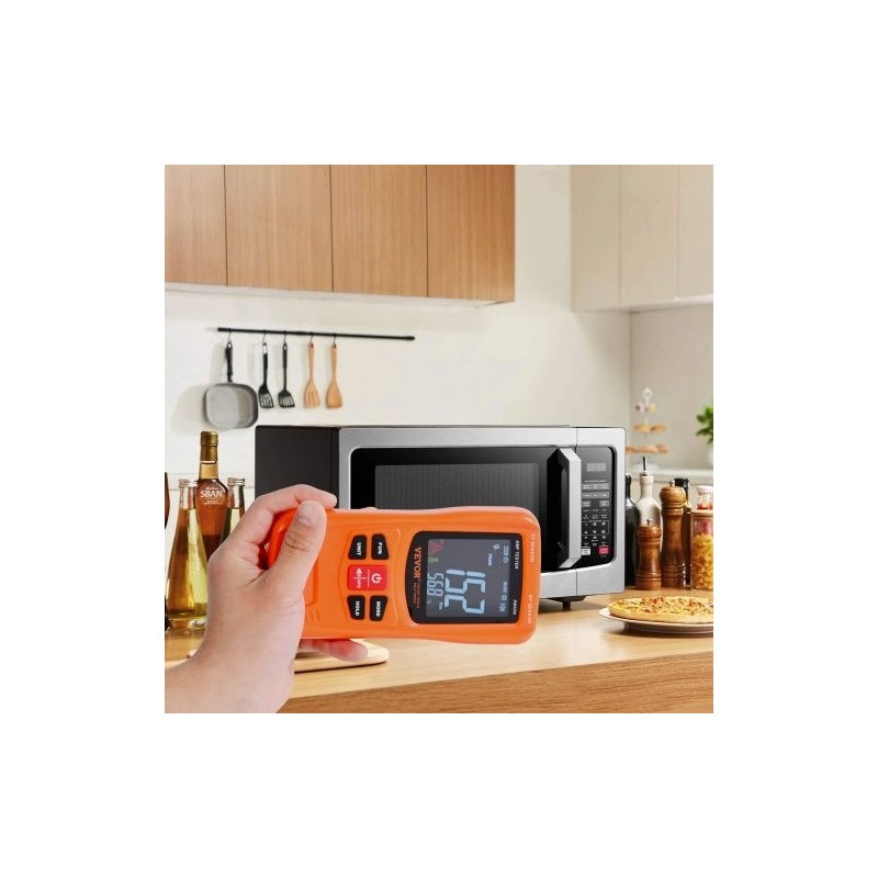 Kolmitoiminen sähkömagneettikenttämittari EF-, MF- ja RF-mittauksiin 5Hz–6GHz ladattava käsikäyttöinen