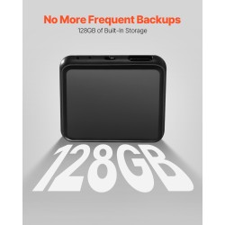 Digitaalinen äänentallennin 128GB magneettikiinnitys USB-C 8730 tuntia tallennustilaa 10 tunnin akunkesto