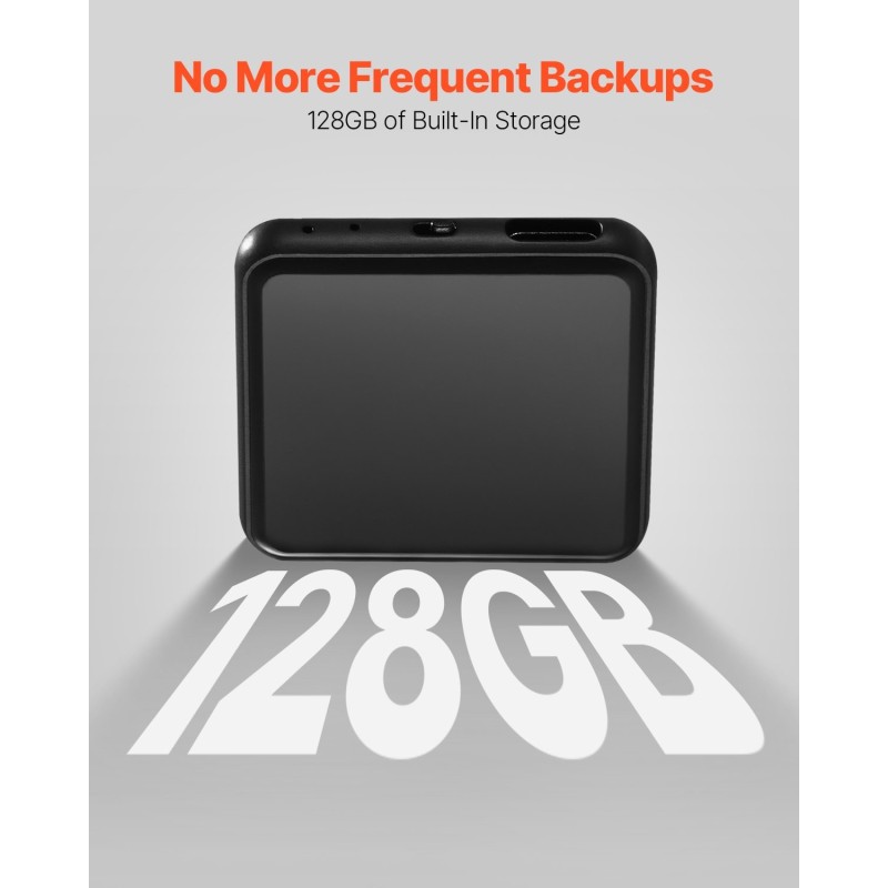 Digitaalinen äänentallennin 128GB magneettikiinnitys USB-C 8730 tuntia tallennustilaa 10 tunnin akunkesto