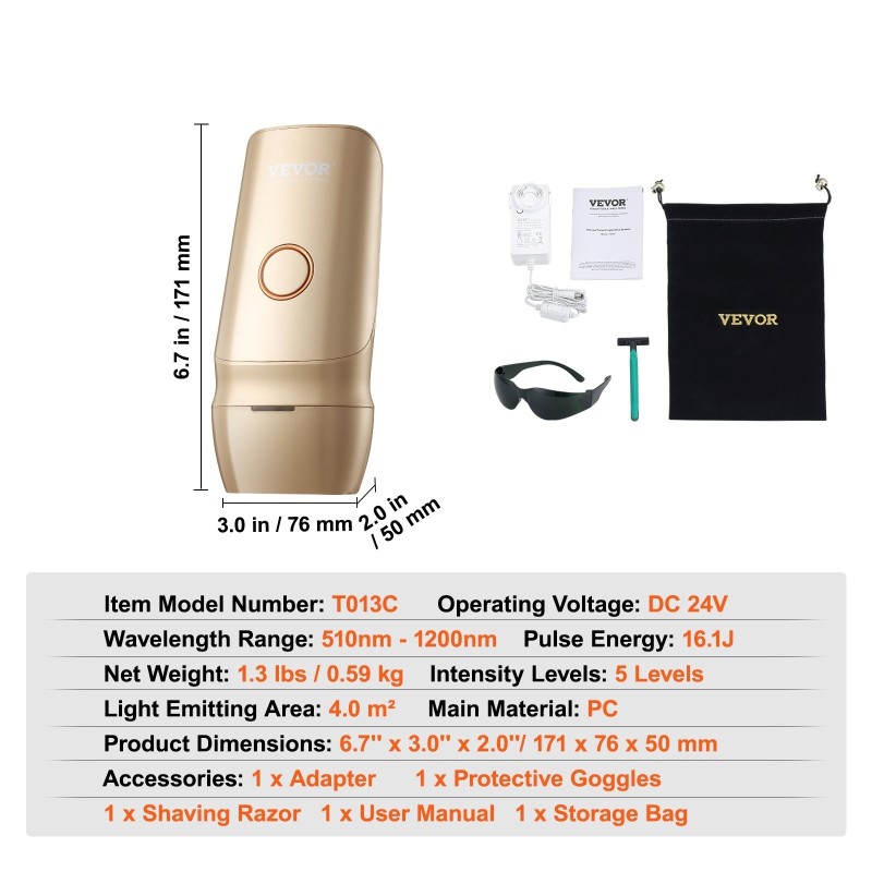 IPL-karvanpoistolaite kotikäyttöön jäähdytyksellä viisi tehotasoa 16J pulssienergia 400000 välähdystä