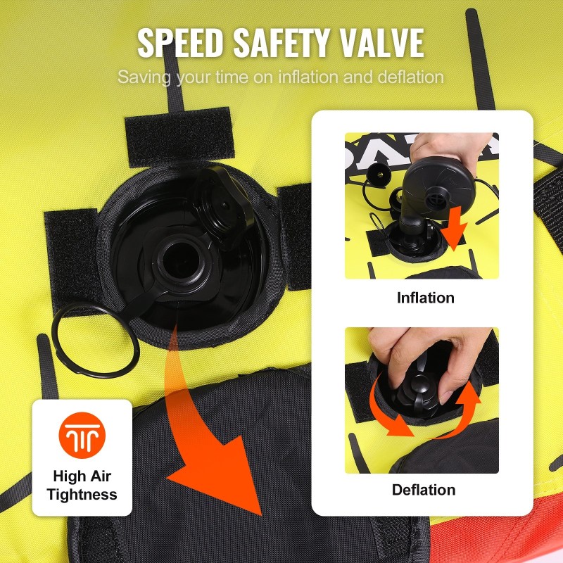 Täytettävä hinattava vesirengas 1–3 käyttäjälle kestävä nylonpäällinen halkaisija 1600 mm