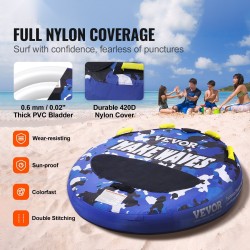 Vedettävä vesirengas 420D nailon 0,6 mm PVC kantavuus 154 kg 2 henkilölle