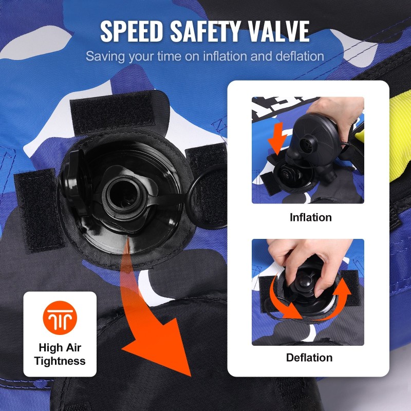 Vedettävä vesirengas 420D nailon 0,6 mm PVC kantavuus 154 kg 2 henkilölle