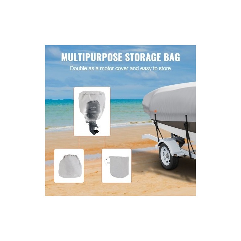 Venepeite 600D Oxford-kangas PU-pinnoite 4880–5640 mm vedenpitävä kiristyshihnoilla harmaa