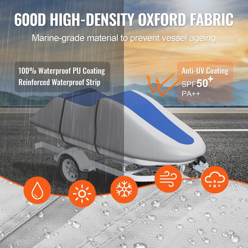 Vesijettisuoja 600D Oxford PU-pinnoite 3200–3420 mm vedenpitävä UV-suojattu