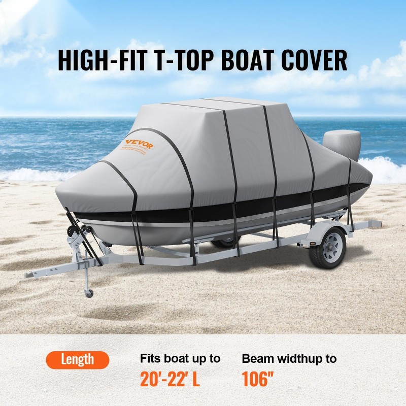 T-top-veneen suojapeite 600D oxford-kangas PU-pinnoite 6090–6700 mm keskiohjaamolle