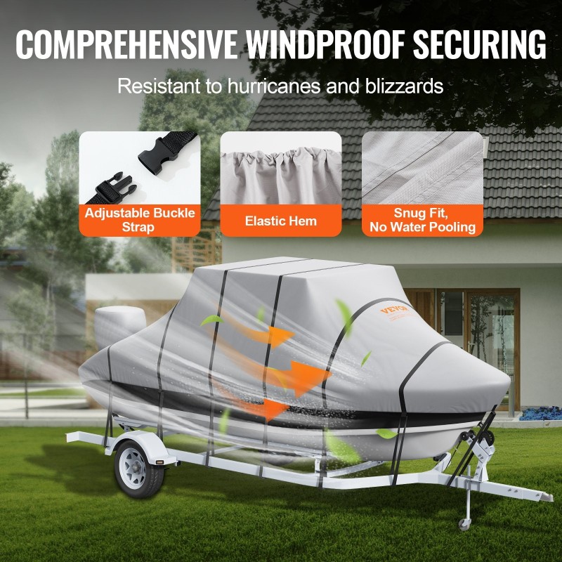 T-top-veneen suojapeite 600D oxford-kangas PU-pinnoite 6090–6700 mm keskiohjaamolle