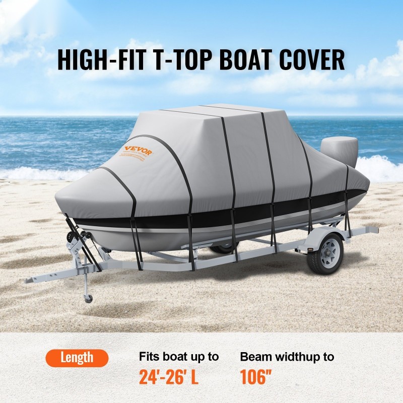 T-top-venepeite 600D Oxford-kangas PU-pinnoite vesitiivis 7310–7920 mm pituus 2690 mm leveys