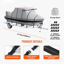 T-top-venepeite 600D Oxford-kangas PU-pinnoite vesitiivis 7310–7920 mm pituus 2690 mm leveys