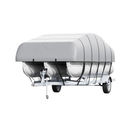 Ponttooniveneen suojapeite 800D oxford kangas PU pinnoitettu 5790 6090 mm leveys 2430 mm harmaa moottorinsuojalla