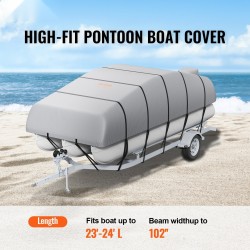 Ponttoniveneen suojapeite 800D Oxford-kangas PU 23–24 jalkaa 16 solkihihnaa harmaa