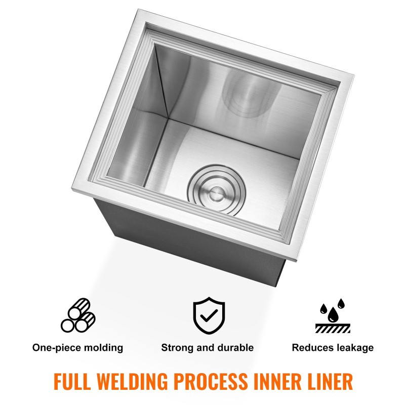 Upotettava ruostumattomasta teräksestä valmistettu jääastia 25,3 l 20 mm PU-vaahto tyhjennysputki mukana