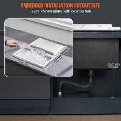 Upotettava jääallas ruostumattomasta teräksestä 61 cm 46 cm 33 cm 55 l