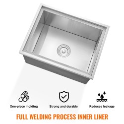 Upotettava jäälaatikko ruostumattomasta teräksestä 43,5 l 20 mm eristys