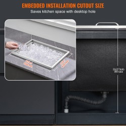 Upotettava jäälaatikko ruostumattomasta teräksestä 43,5 l 20 mm eristys