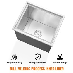 Upotettava jääsäiliö ruostumattomasta teräksestä 77,9 litraa 20 millimetriä vaahtoeristettä viemäröinnillä