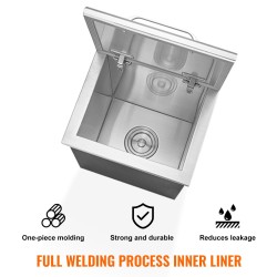 Upotettava jääastia ruostumattomasta teräksestä 28,5 l 20 mm eriste ulkokeittiöihin