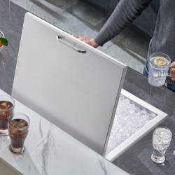 Upotettava jäälokero SUS304 ja SUS201 ruostumattomasta teräksestä 82,6 l viemäriputkella ja tyhjennystulpalla