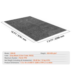 Autotallin lattiamatto huopa TPE 2,3 x 5,79 m vesitiivis liukumaton