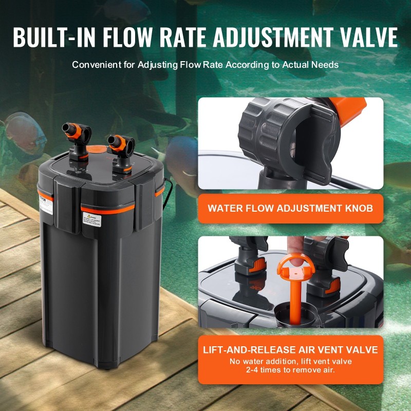 Akvaarion ulkosuodatin 378,5 l ABS-muovi 12 W pumppu 9 W UV-ajastin