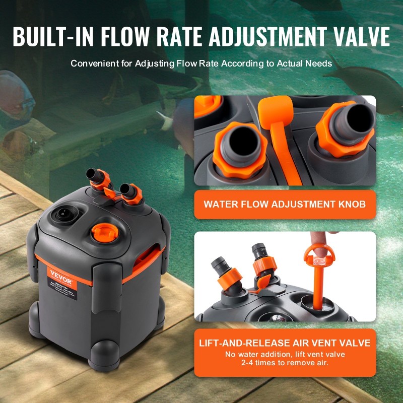 Ulkoinen akvaarionsuodatin ABS-muovi 113,6 l 8W 5W UV-lamppu