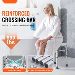 Suihkujakkara alumiiniseosrunko muovinen istuin 4-portainen korkeussäätö 226,8 kg kantavuus