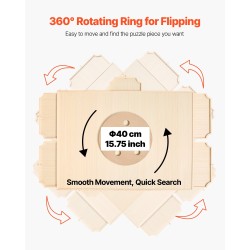 Palapelialusta mäntyinen kääntyvä 102x74 cm 5 laatikkoa irrotettava kansi sopii 2000 palalle