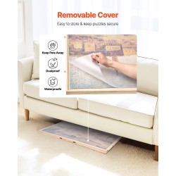 Palapelialusta mäntyinen kääntyvä 102x74 cm 5 laatikkoa irrotettava kansi sopii 2000 palalle