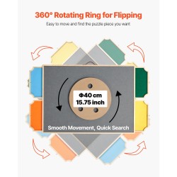 Palapelialusta mänty 1500 palaa 865x635 mm kääntyvä 2 kallistuskulmaa 4 huopalaatikkoa