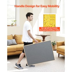 Palapelialusta mänty 1500 palaa 865x635 mm kääntyvä 2 kallistuskulmaa 4 huopalaatikkoa