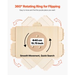 Palapelialusta mänty 865x635 mm kääntyvä 1500 palalle 5 vetolaatikkoa