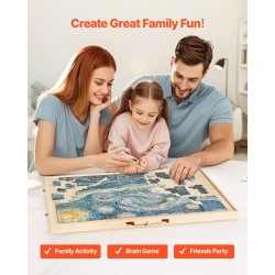 Palapelialusta mänty 865x635 mm kääntyvä 1500 palalle 5 vetolaatikkoa