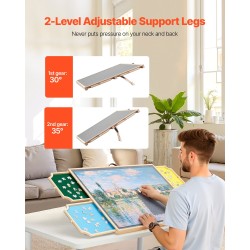 Palapelialusta mänty 73x53 cm kääntyvä 360 astetta 4 huopalaatikkoa 1000 palan