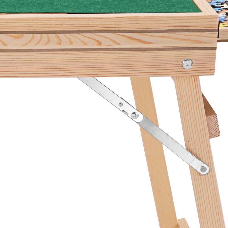 Palapelipöytä mäntyinen 1500 palan kolmiportaisesti kallistettava neljä laatikkoa läpinäkyvä kansi