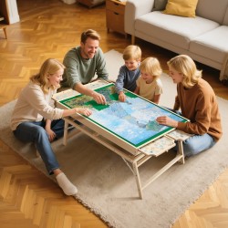 Palapelipöytä mänty 86x63 cm jopa 1500 palaa huopapinta 4 vetolaatikkoa